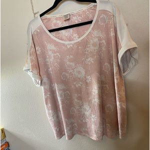 Lucky brand 2 piece pajama set pink and cream size 3X